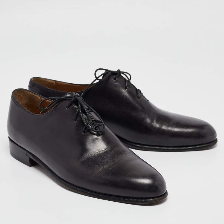 Pre Owned Berluti Black Galet Leather Alessandro Oxfords Size 41