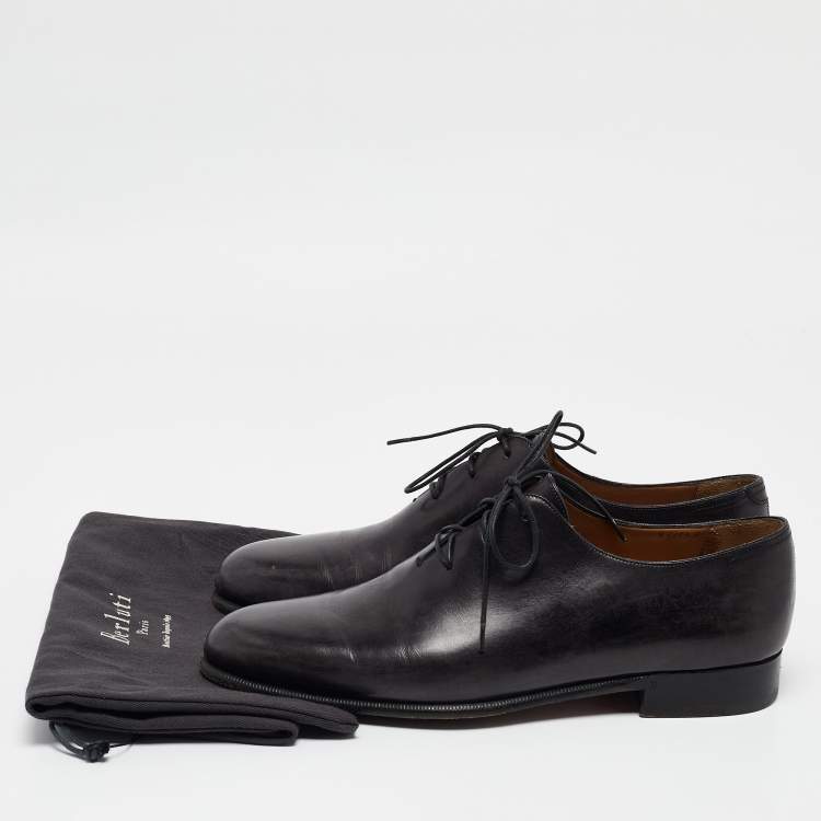 Pre Owned Berluti Black Galet Leather Alessandro Oxfords Size 41
