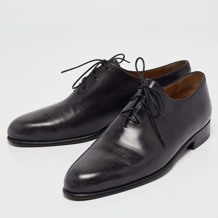 Pre Owned Berluti Black Galet Leather Alessandro Oxfords Size 41