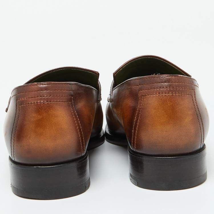 Pre Owned Berluti Tan Leather Andy Penny Loafers Size 38
