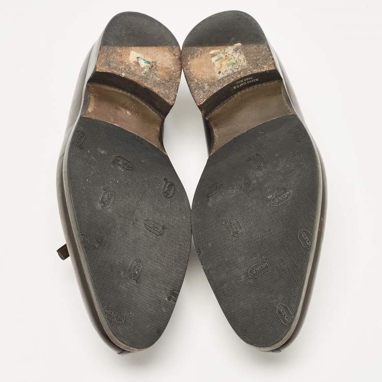 Pre Owned Berluti Brown Leather Slip On Derby Size 41.5