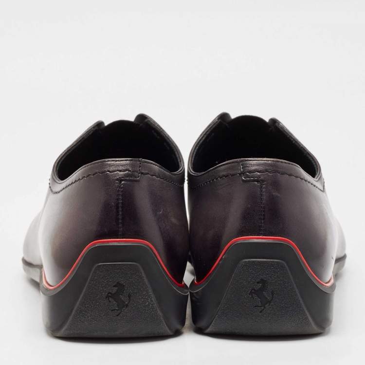 Pre Owned Berluti X Ferrari Grey Leather Slip On Loafers Size 45