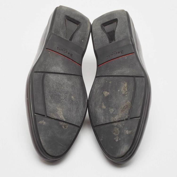 Pre Owned Berluti X Ferrari Grey Leather Slip On Loafers Size 45