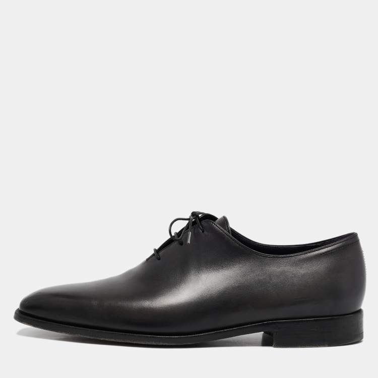 Pre Owned Berluti Black Leather Alessandro Démesure Oxfords Size 43