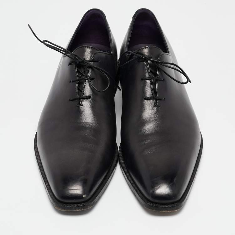 Pre Owned Berluti Black Leather Alessandro Démesure Oxfords Size 43