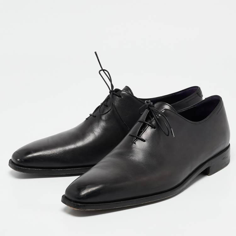 Pre Owned Berluti Black Leather Alessandro Démesure Oxfords Size 43