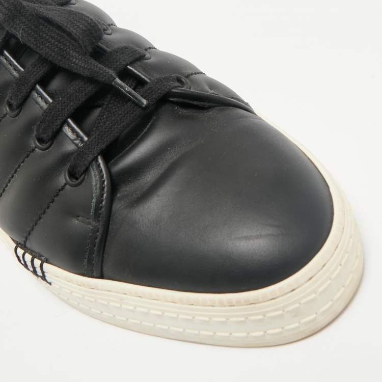Pre Owned Berluti Black/Brown Leather Playtime Low Top Sneakers Size 42.5