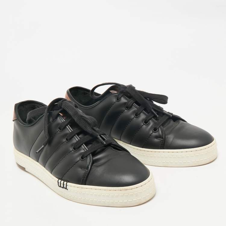 Pre Owned Berluti Black/Brown Leather Playtime Low Top Sneakers Size 42.5