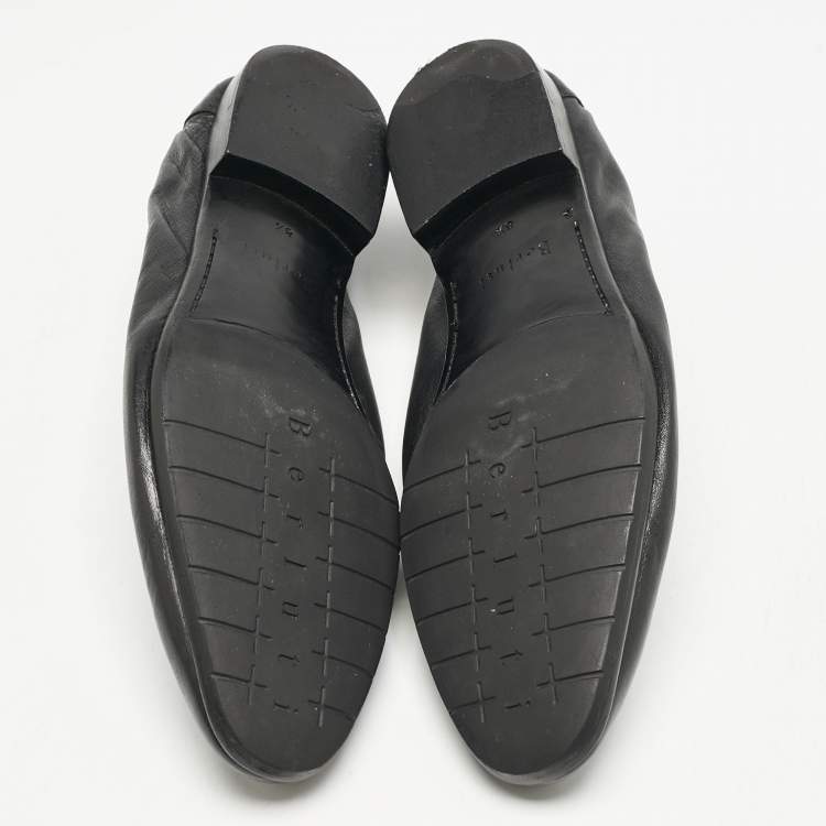 Pre Owned Berluti Black Leather Penny Loafers Size 42.5