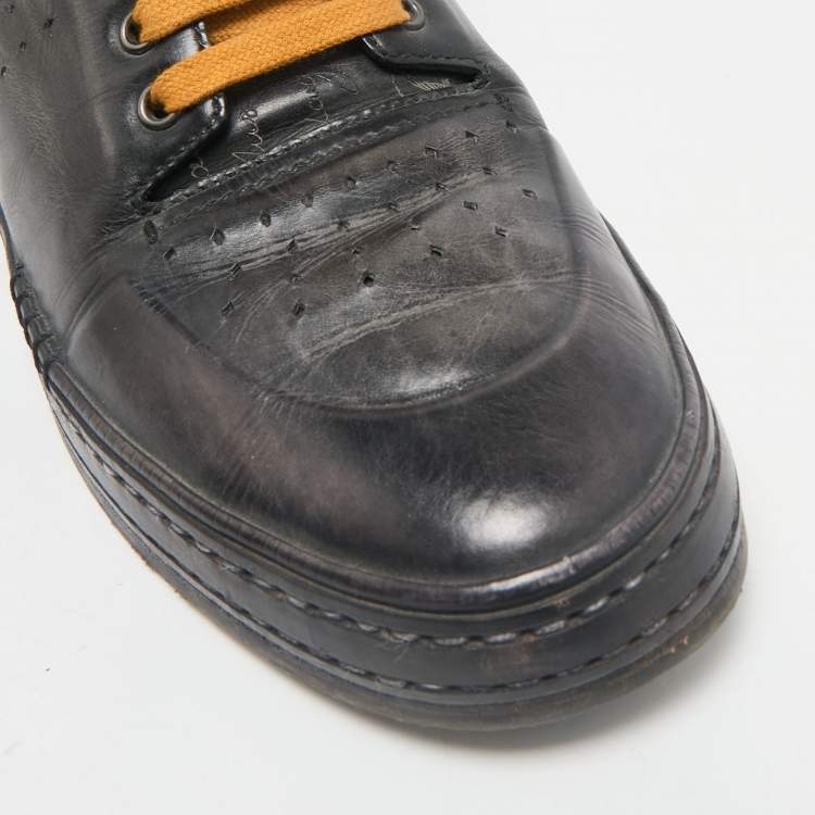 Pre Owned Berluti Two Tone Leather Playtime High Top Sneakers Size 43