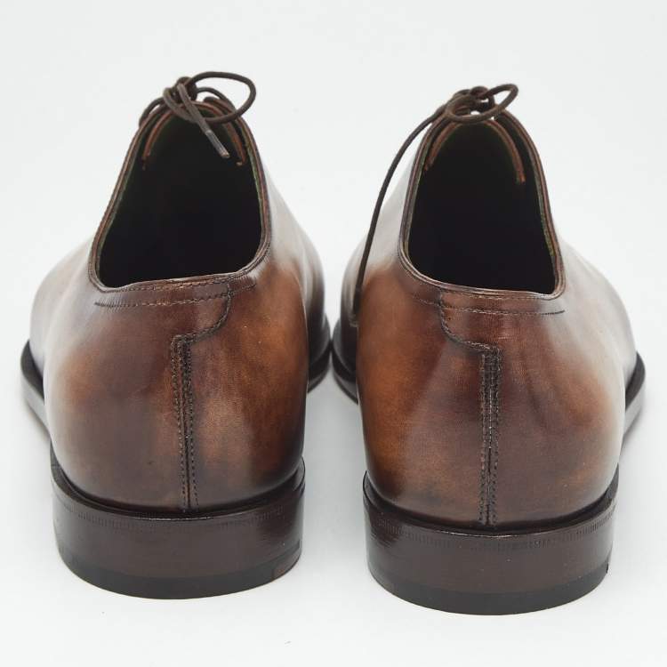 Pre Owned Berluti Brown Leather Alessandro Démesure Oxfords Size 44.5