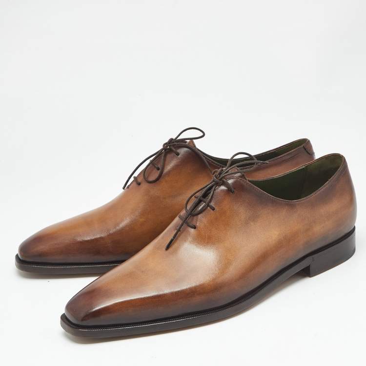 Pre Owned Berluti Brown Leather Alessandro Démesure Oxfords Size 44.5