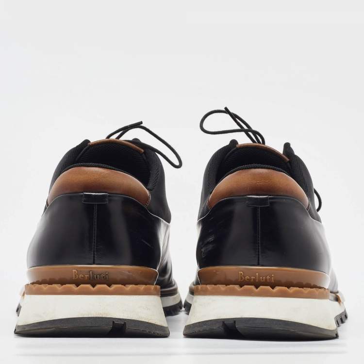 Pre Owned Berluti Black Leather Fast Track Low Top Sneakers Size 46