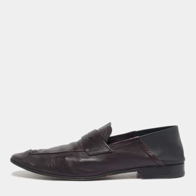 Pre Owned Berluti Brown Leather Lorenzo Slip On Loafers Size 44.5