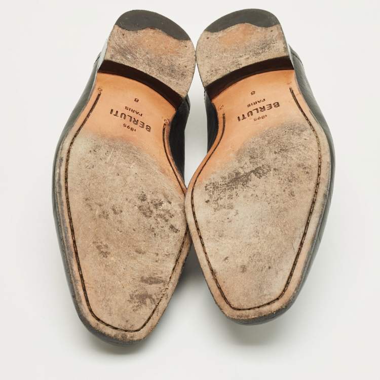 Pre Owned حذاء لوفرز بيرلوتي لورينزو جلد أسود مقاس 42