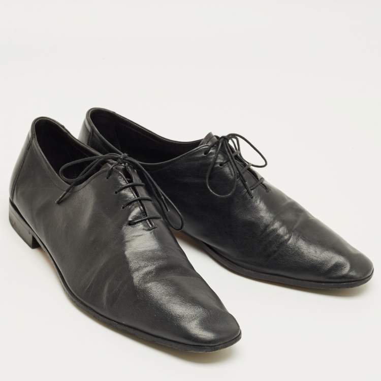 Pre Owned Berluti Black Leather Lace Up Oxfords Size 42