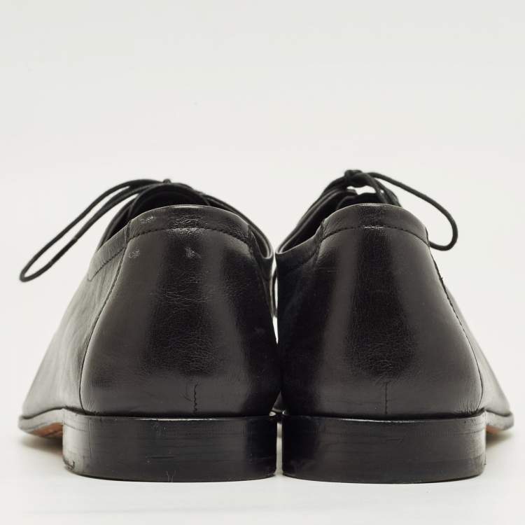Pre Owned Berluti Black Leather Lace Up Oxfords Size 42