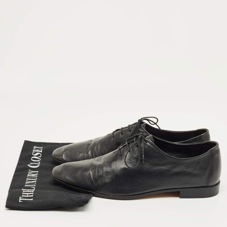Pre Owned Berluti Black Leather Lace Up Oxfords Size 42