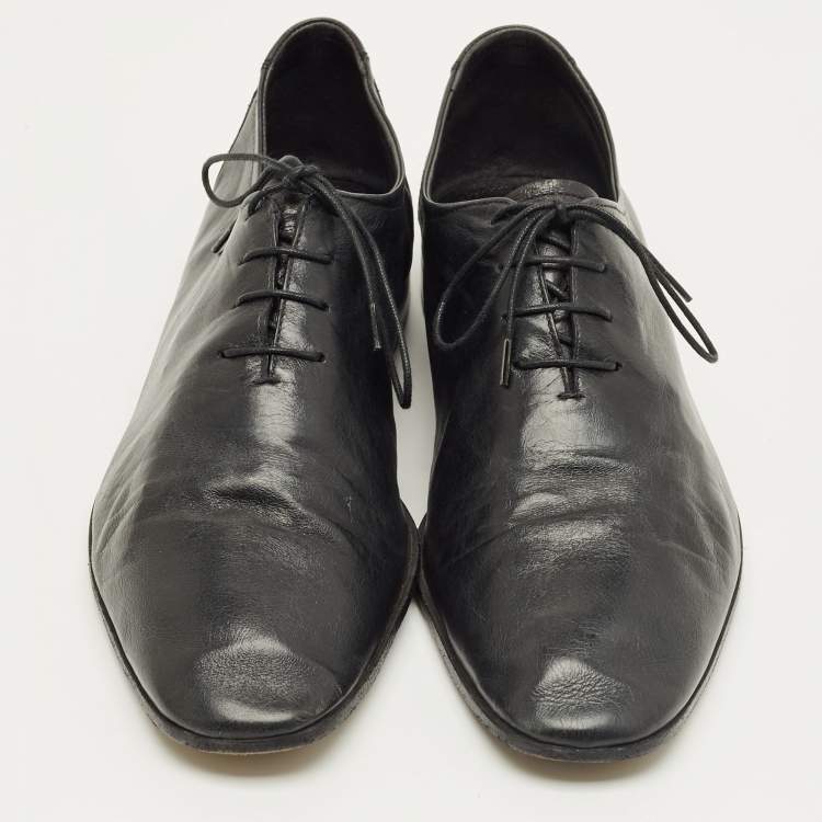 Pre Owned Berluti Black Leather Lace Up Oxfords Size 42