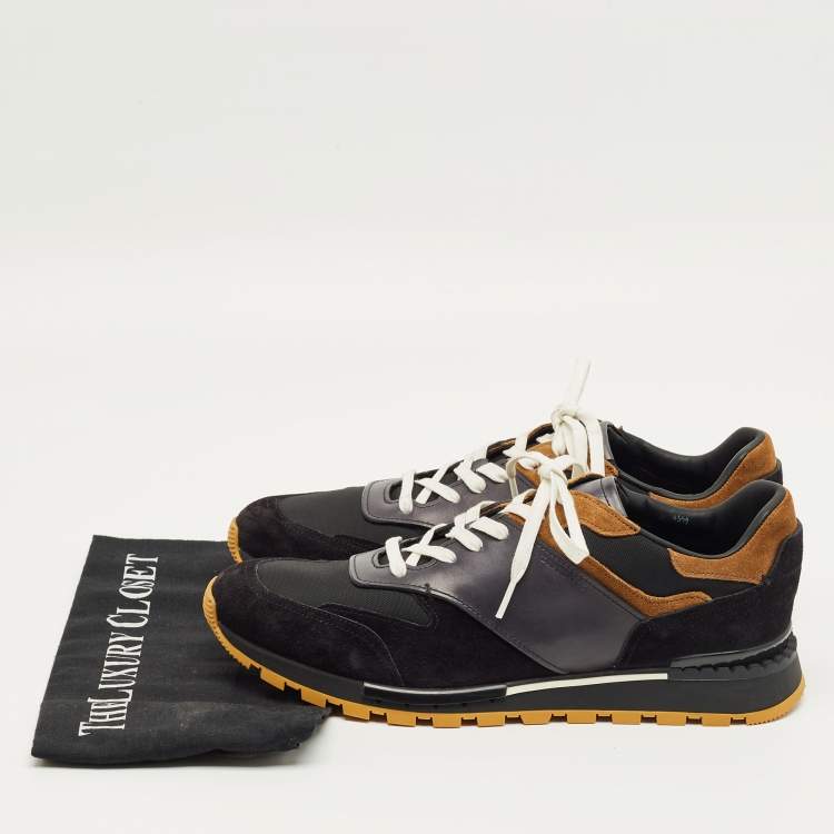 Pre Owned Berluti Two Tone  Leather and Suede Run Track Lace Up Sneakers Size 42