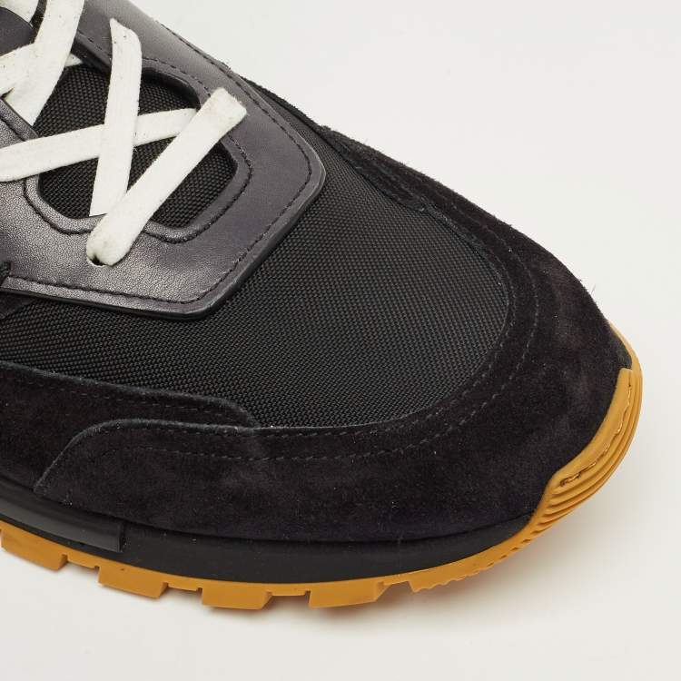 Pre Owned Berluti Two Tone  Leather and Suede Run Track Lace Up Sneakers Size 42