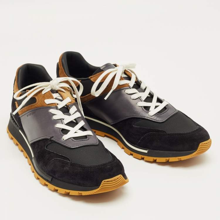 Pre Owned Berluti Two Tone  Leather and Suede Run Track Lace Up Sneakers Size 42