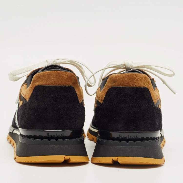 Pre Owned Berluti Two Tone  Leather and Suede Run Track Lace Up Sneakers Size 42