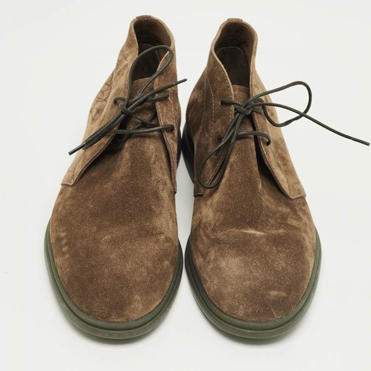 مملوكة مسبقًا بوت بيرلوتي رباط جلد سويدي بني مقاس 42.5 