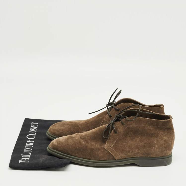 مملوكة مسبقًا بوت بيرلوتي رباط جلد سويدي بني مقاس 42.5 