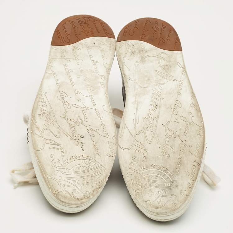 Pre Owned Berluti Multicolor Leather Playtime Lace Up Sneakers Size 42