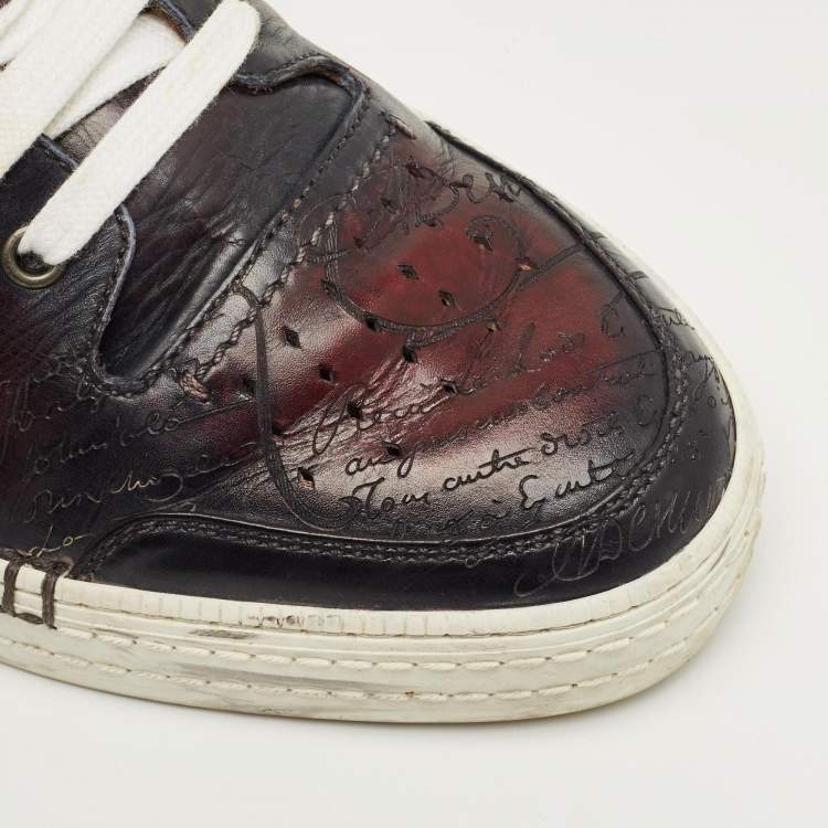 Pre Owned Berluti Multicolor Leather Playtime Lace Up Sneakers Size 42