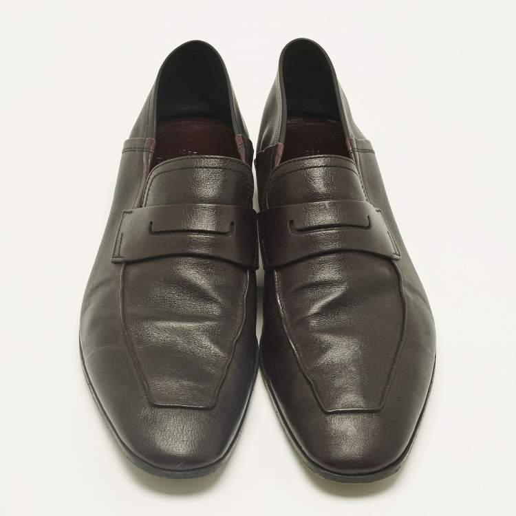 مملوكة مسبقًا حذاء لوفرز بيرلوتي بيني جلد أسود مقاس 42.5