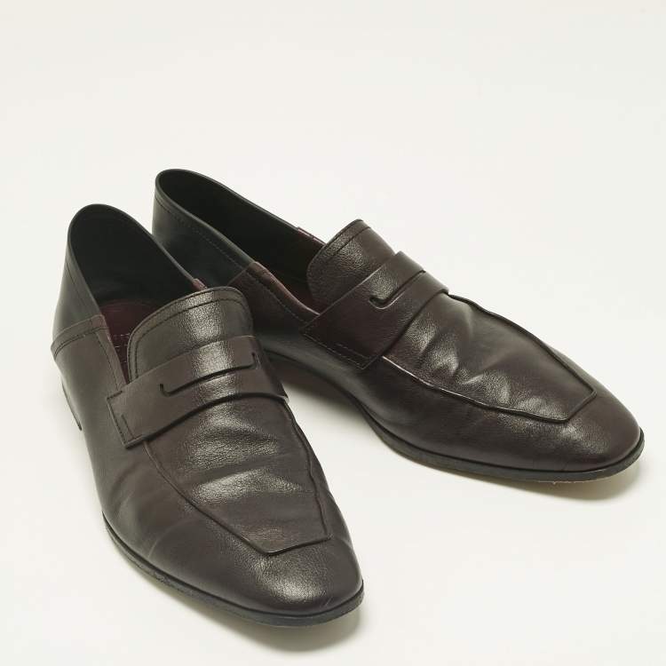 مملوكة مسبقًا حذاء لوفرز بيرلوتي بيني جلد أسود مقاس 42.5