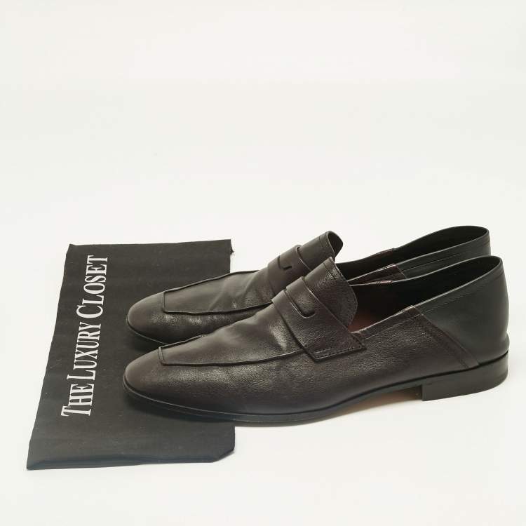 مملوكة مسبقًا حذاء لوفرز بيرلوتي بيني جلد أسود مقاس 42.5