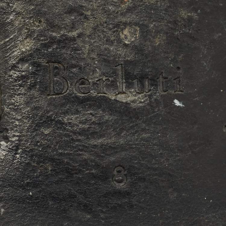 Pre Owned Berluti Blue Leather Lace Up Oxfords Size 42