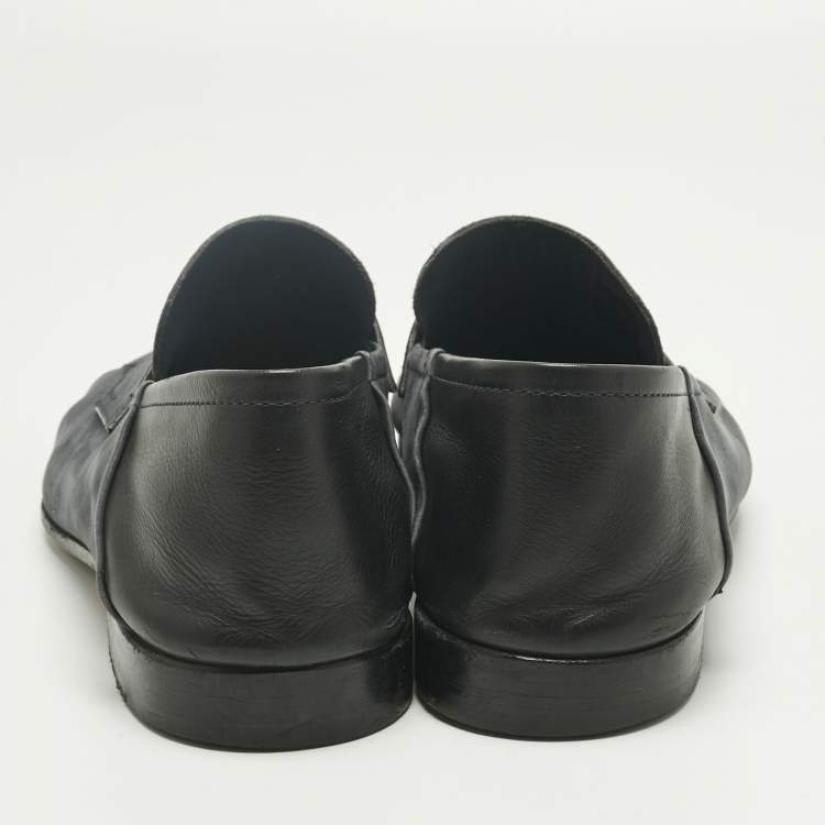 Pre Owned Berluti Grey Leather and Nubuck Leather Penny Loafers Size 42