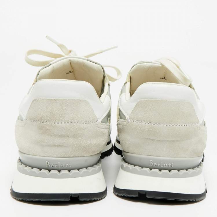 مملوكة مسبقًا حذاء رياضي بيرلوتي برباط علوي منخفض جلد بروغ أسود مقاس 41.5