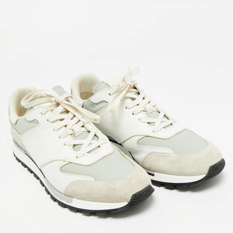 مملوكة مسبقًا حذاء رياضي بيرلوتي برباط علوي منخفض جلد بروغ أسود مقاس 41.5