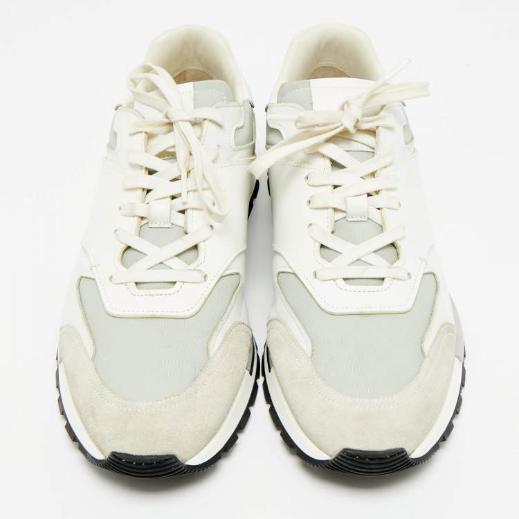 مملوكة مسبقًا حذاء رياضي بيرلوتي برباط علوي منخفض جلد بروغ أسود مقاس 41.5