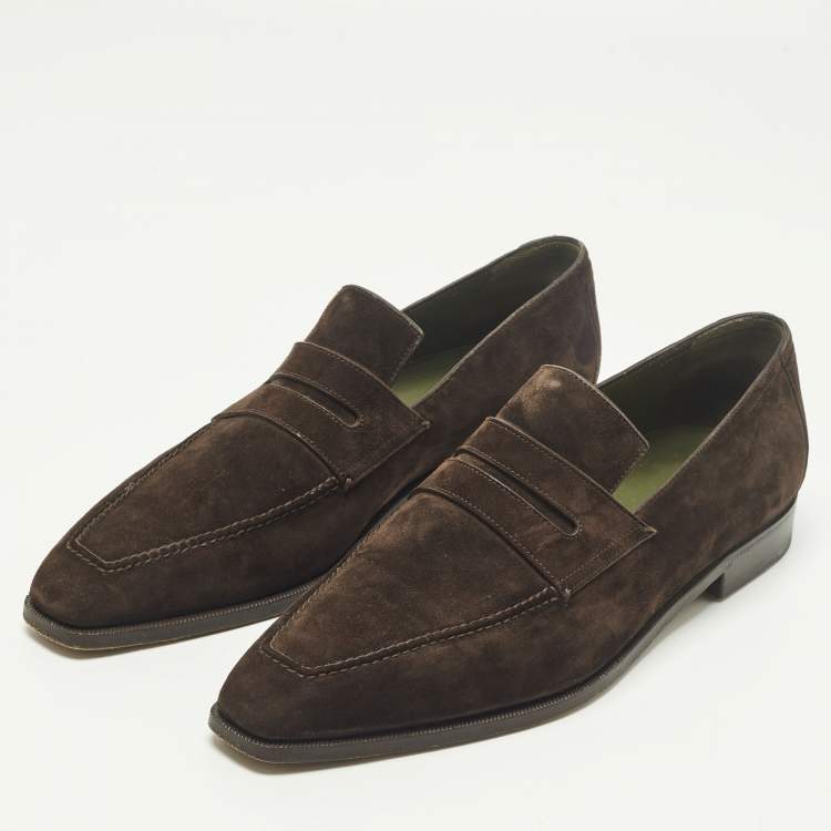 مملوكة مسبقًا Berluti Size 43 Brown Suede Penny Loafers