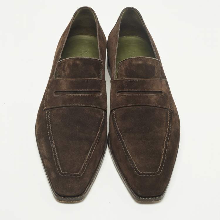 مملوكة مسبقًا Berluti Size 43 Brown Suede Penny Loafers