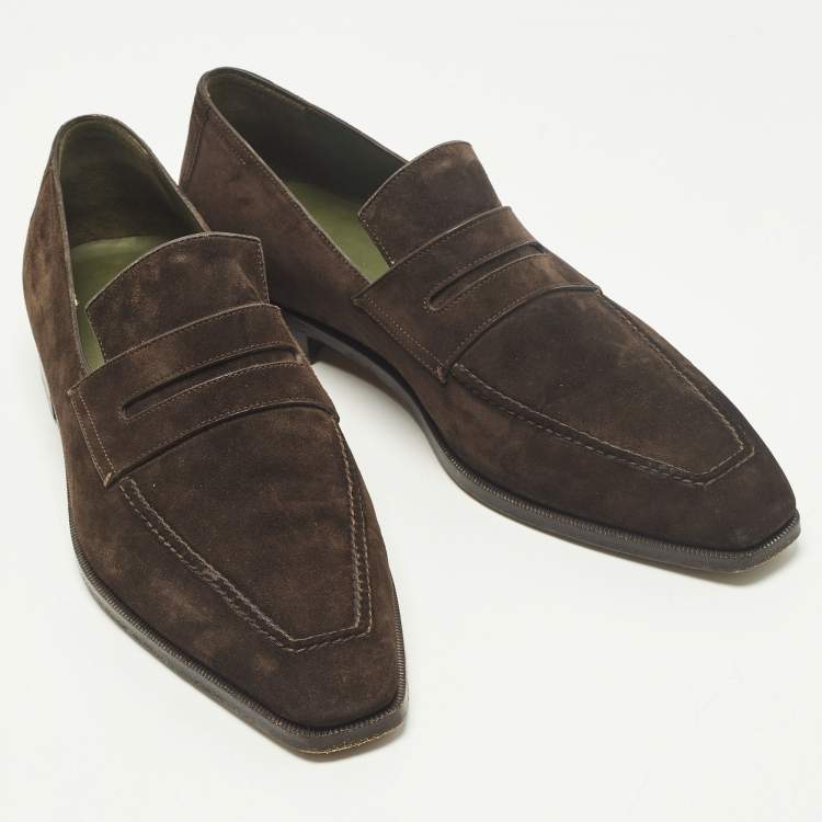 مملوكة مسبقًا Berluti Size 43 Brown Suede Penny Loafers