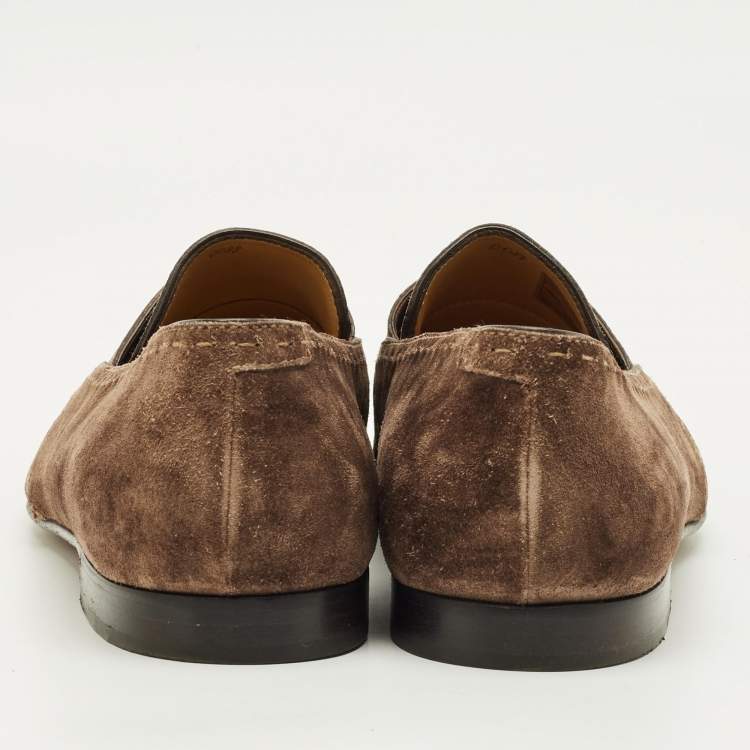 Pre Owned Berluti Size 43 Brown Suede Penny Oxfords