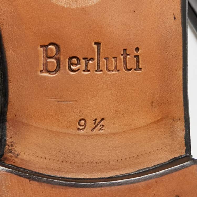 مملوكة مسبقًا Berluti Size 43 Black Leather Lace Up Oxfords
