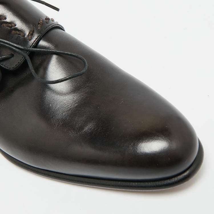 مملوكة مسبقًا Berluti Size 43 Black Leather Lace Up Oxfords