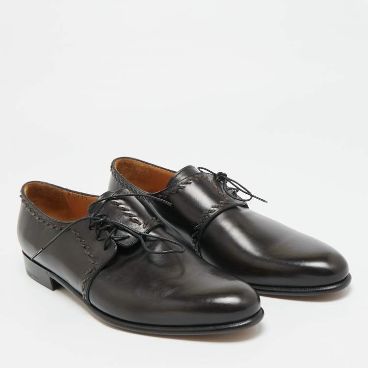 مملوكة مسبقًا Berluti Size 43 Black Leather Lace Up Oxfords