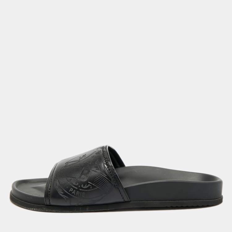 Pre Owned Berluti Size 43 Black Leather Flat Slide