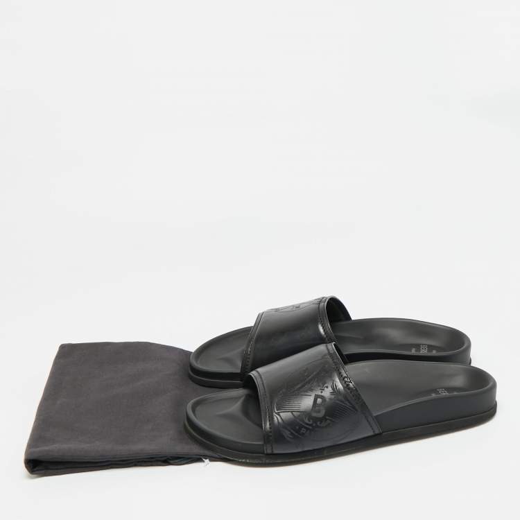 Pre Owned Berluti Size 43 Black Leather Flat Slide