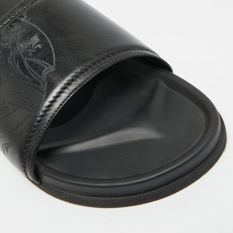 Pre Owned Berluti Size 43 Black Leather Flat Slide