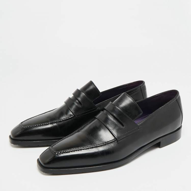 Pre Owned Berluti Size 42.5 Black Leather Penny Loafers